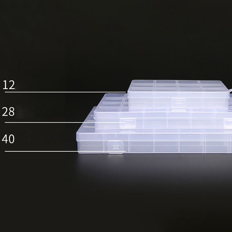Token Tray Organizer - Portable Transparent Storage Box 40/12/28 Grids