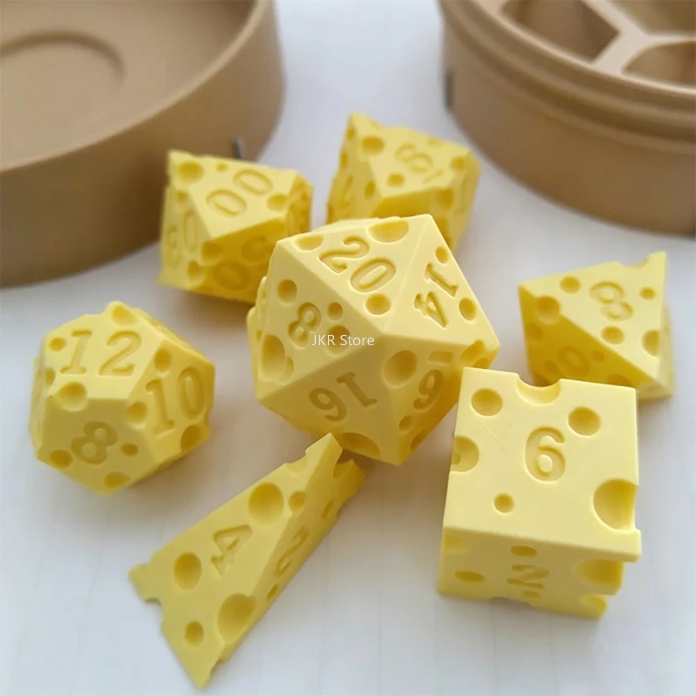 3D Printed Cheese Dice Set wit - Board Game Festival review and price