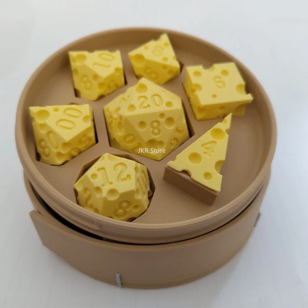 3D Printed Cheese Dice Set wit - Board Game Festival review and price